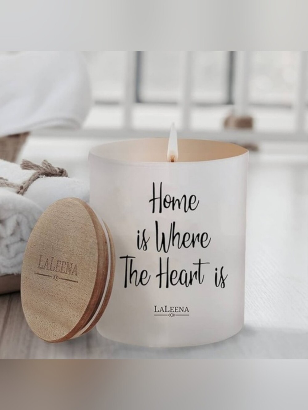 LaLeena 14oz Ocean Breeze Luxury Scented Candle "Home Is Where The Heart Is"